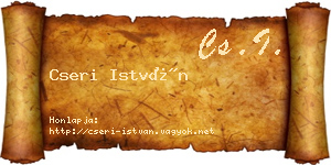 Cseri István névjegykártya